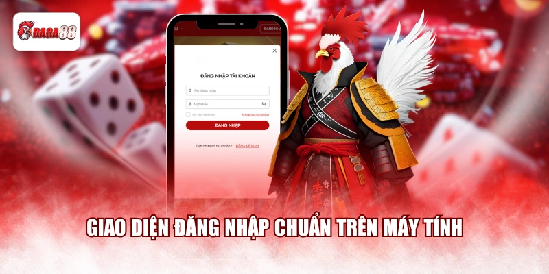 Giao diện đăng nhập chuẩn trên máy tính